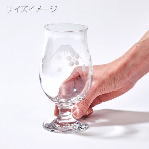 太武朗工房 - 富士山與鶴・櫻花 - 啤酒杯組 透明 ♪︎