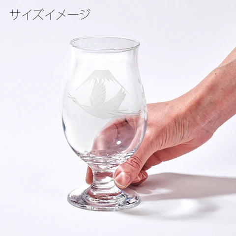太武朗工房 - 富士山與鶴 - 啤酒杯 透明 ♪︎