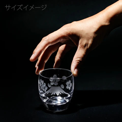 太武朗工房 - 富士山與櫻花 - 冷酒杯 透明 ♪︎