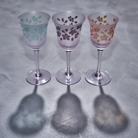 太武朗工房 - 雕刻 夢柄子 「桜」 - 高腳酒杯 ♪︎