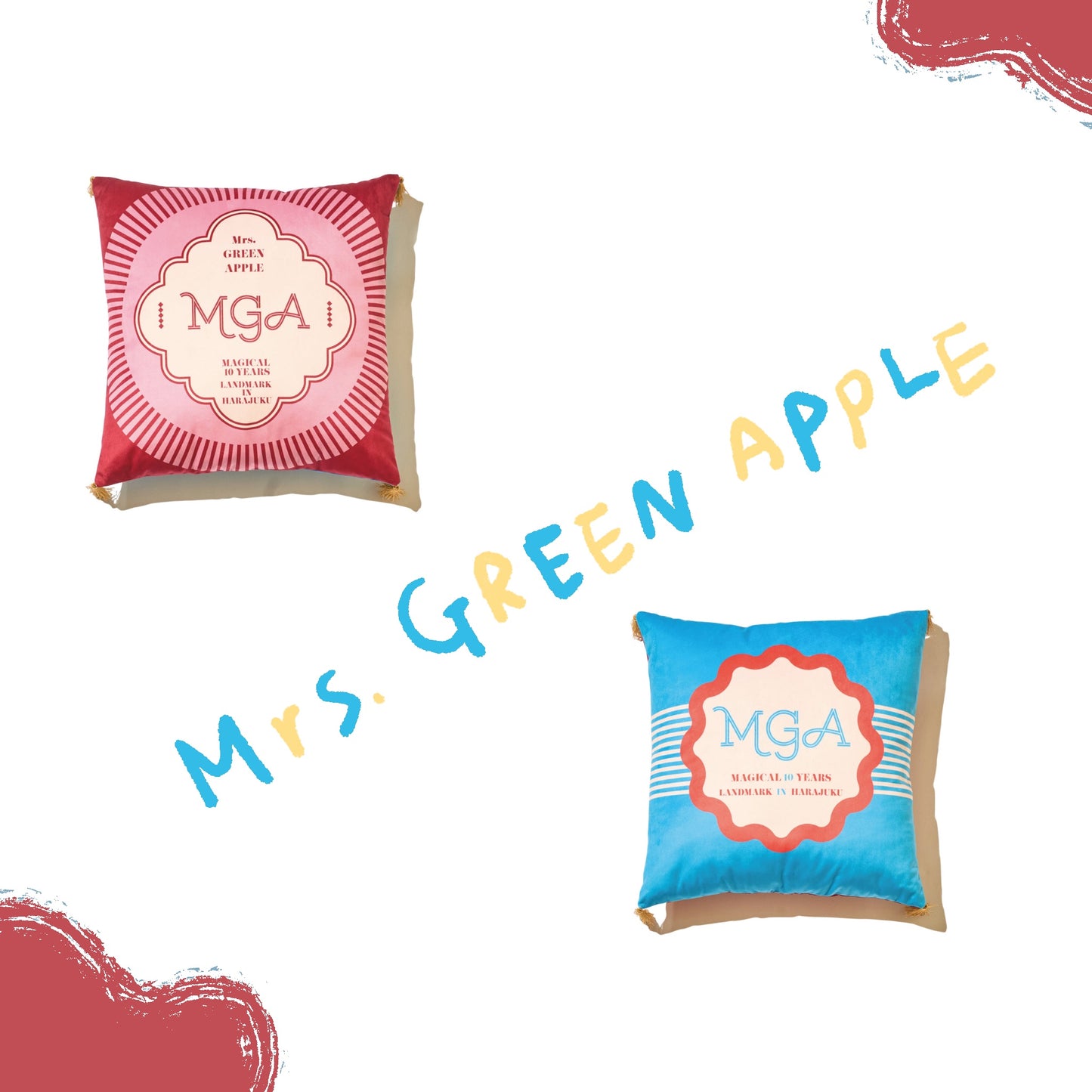 🍏 Mrs. GREEN APPLE - LANDMARK IN HARAJUKU - 雙面抱枕 - 【長期預購-7月上旬後】 ♪︎