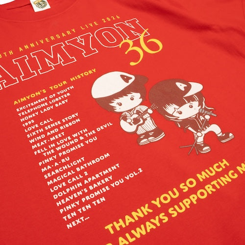 🐬 AIMYON - AIMYON 10th anniversary LIVE 2026「、、、」IN 阪神甲子園球場 - 東西南北 Myon史 T-Shirt/Red ♪︎ - 【長期預購-11月上旬】