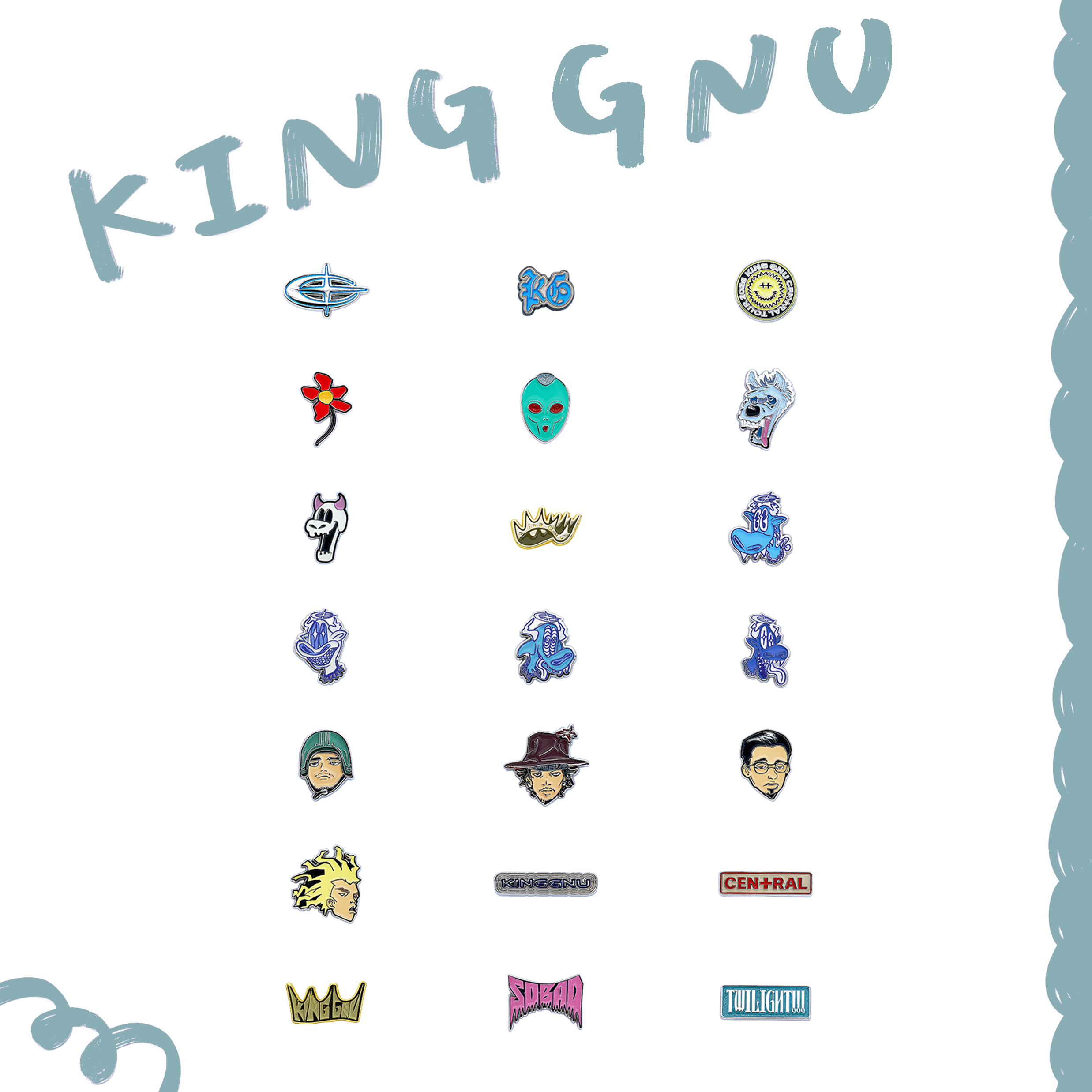 👑🐂 King Gnu - CEN+RAL Tour 2026 - CEN+RAL RANDOM PINS [21 👑🐂 King Gnu - CEN+RAL Tour 2026 - CEN+RAL RANDOM PINS [21