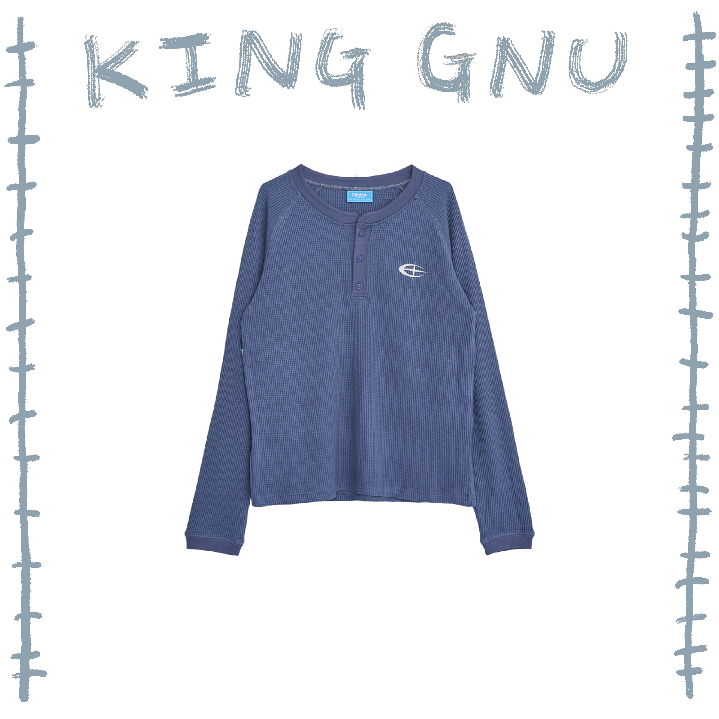 👑🐂 King Gnu - CEN+RAL Tour 2026 - CEN+RAL WUFFLE L/S TEE (BLUE 👑🐂 King Gnu - CEN+RAL Tour 2026 - CEN+RAL WUFFLE L/S TEE (BLUE
