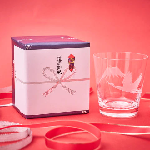 太武朗工房 - 富士山與鶴 - 酒杯 透明 ♪︎