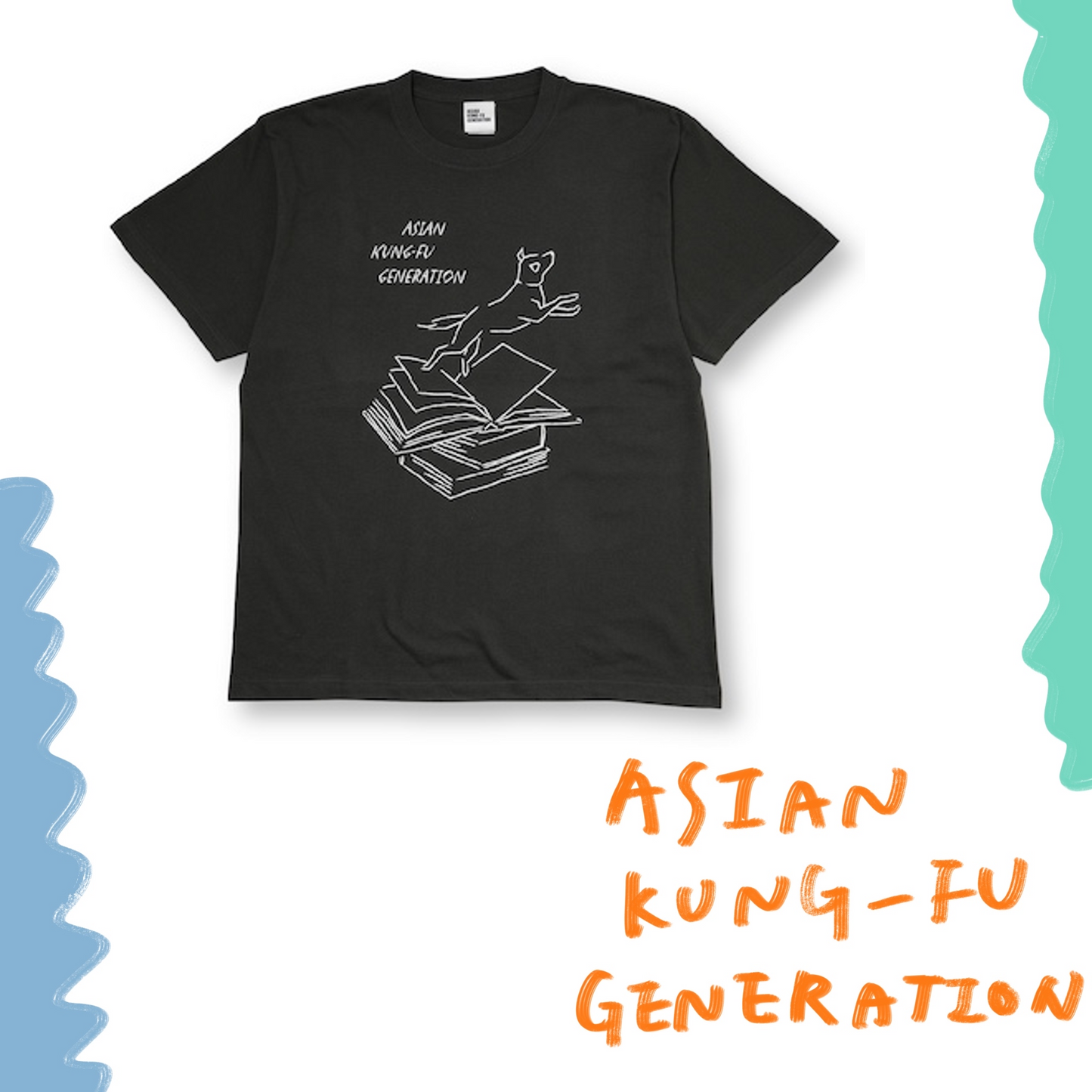 🍂 ASIAN KUNG-FU GENERATION - 2025 OFFICIAL GOODS - Dog & Book T-Shirt ♪︎ - 【中期預購-8月下旬】