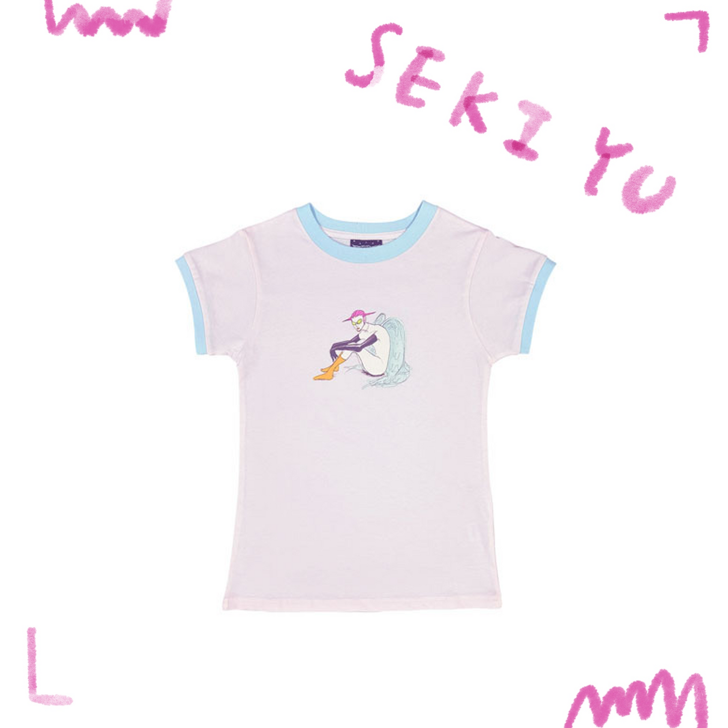 👽 勢喜遊 - 2025 SUMMER - SEKI GRAPHIC 緊身TEE 粉色 ♪︎ - 【長期預購-12月中旬】