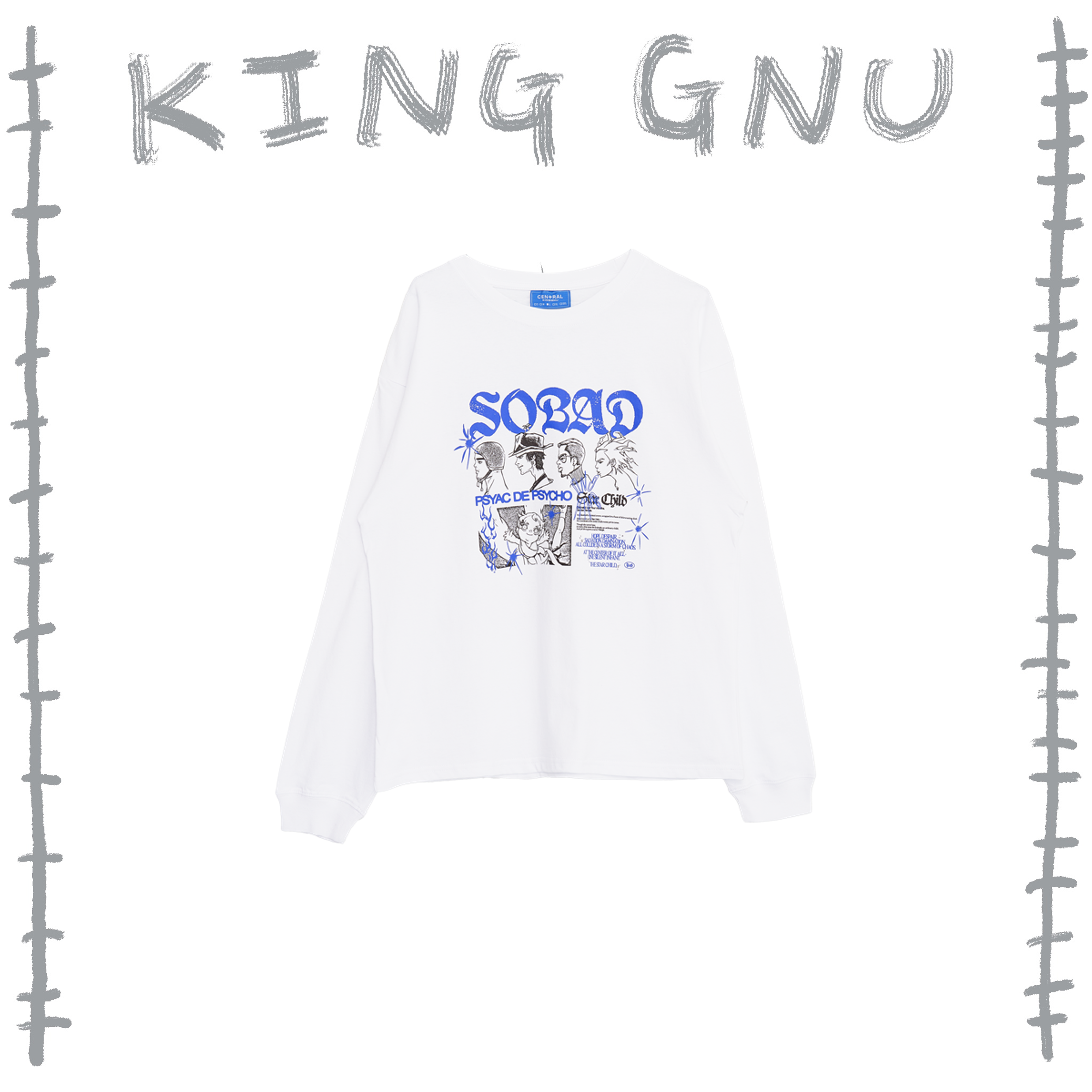 👑🐂 King Gnu - CEN+RAL Tour 2026 - SOBAD L/S TEE (WHITE