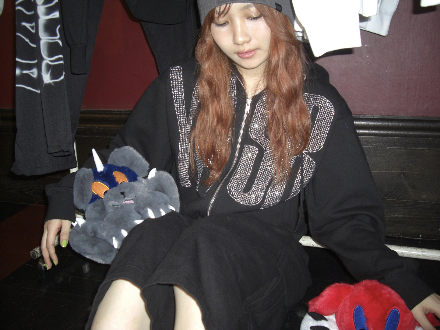⭐ YOASOBI - YASB Rhinestone - Logo Zip Hoodie ♪︎ - 【中期預購-12月上旬】