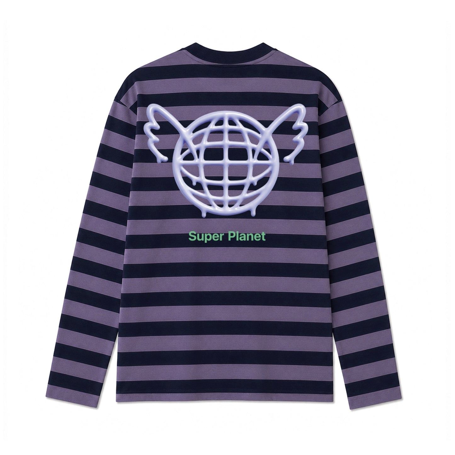⭐ YOASOBI - 超惑星 - 條紋長袖T Navy×Purple ♪︎ - 【長期預購-11月下旬】