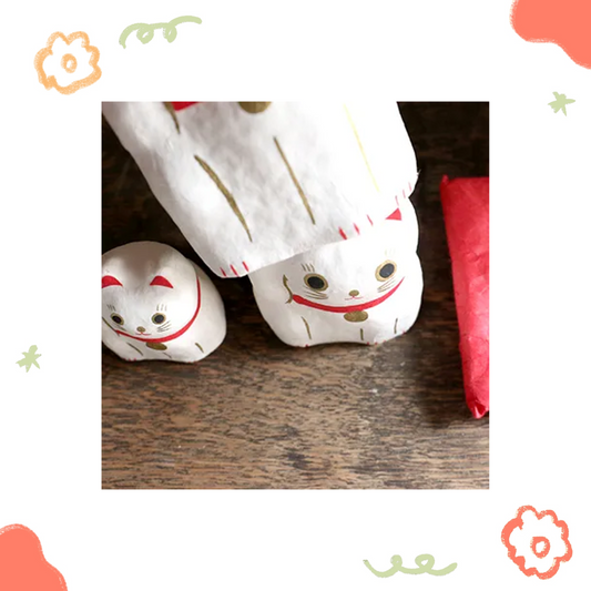 一千乃 - 和紙工藝俄羅斯娃娃 - 招財貓 (白) ♪