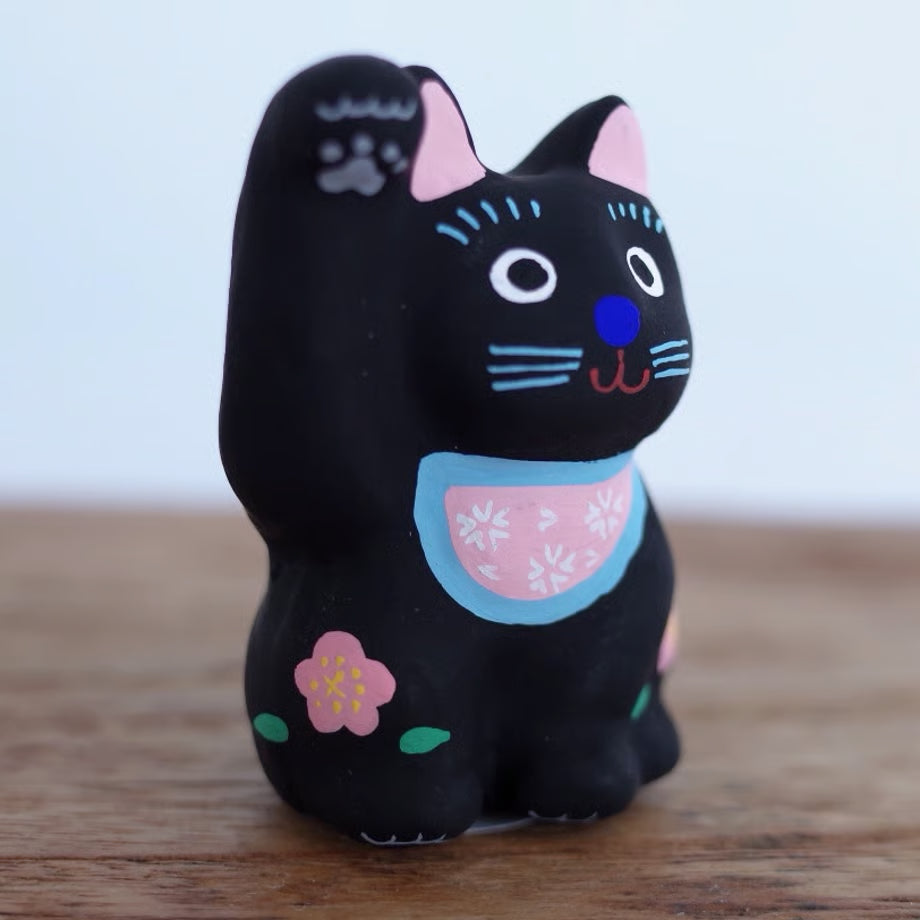 鎌倉張子 - 招財貓 - 幼貓 黑 (右手) ♪︎