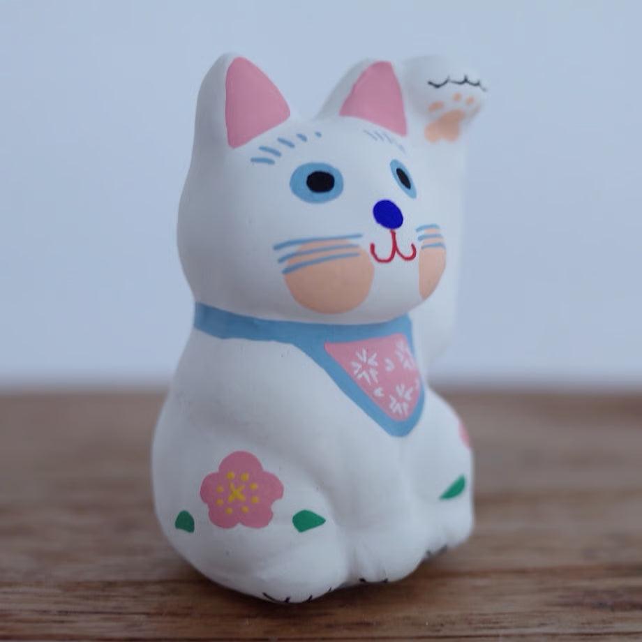 鎌倉張子 - 招財貓 - 幼貓 白 (左手) ♪︎