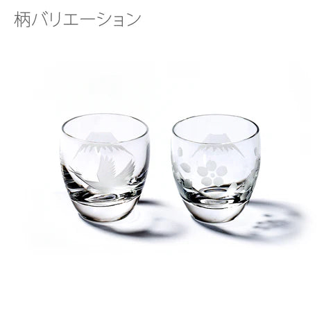 太武朗工房 - 富士山與櫻花 - 冷酒杯 透明 ♪︎