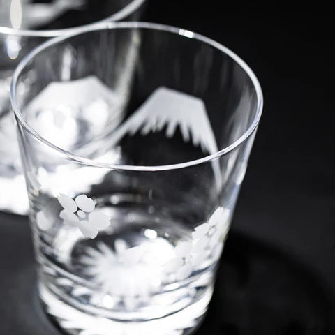 太武朗工房 - 富士山與櫻花 - 酒杯 透明 ♪︎