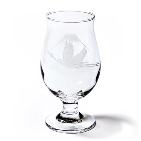 太武朗工房 - 富士山與鶴 - 啤酒杯 透明 ♪︎