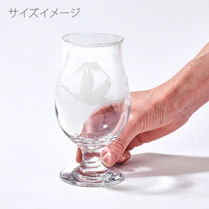 太武朗工房 - 富士山與鶴 - 啤酒杯 透明 ♪︎