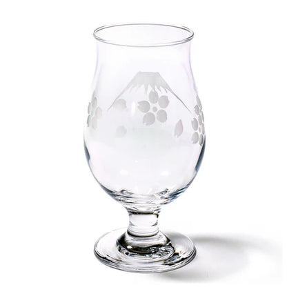 太武朗工房 - 富士山與櫻花 - 啤酒杯 透明 ♪︎