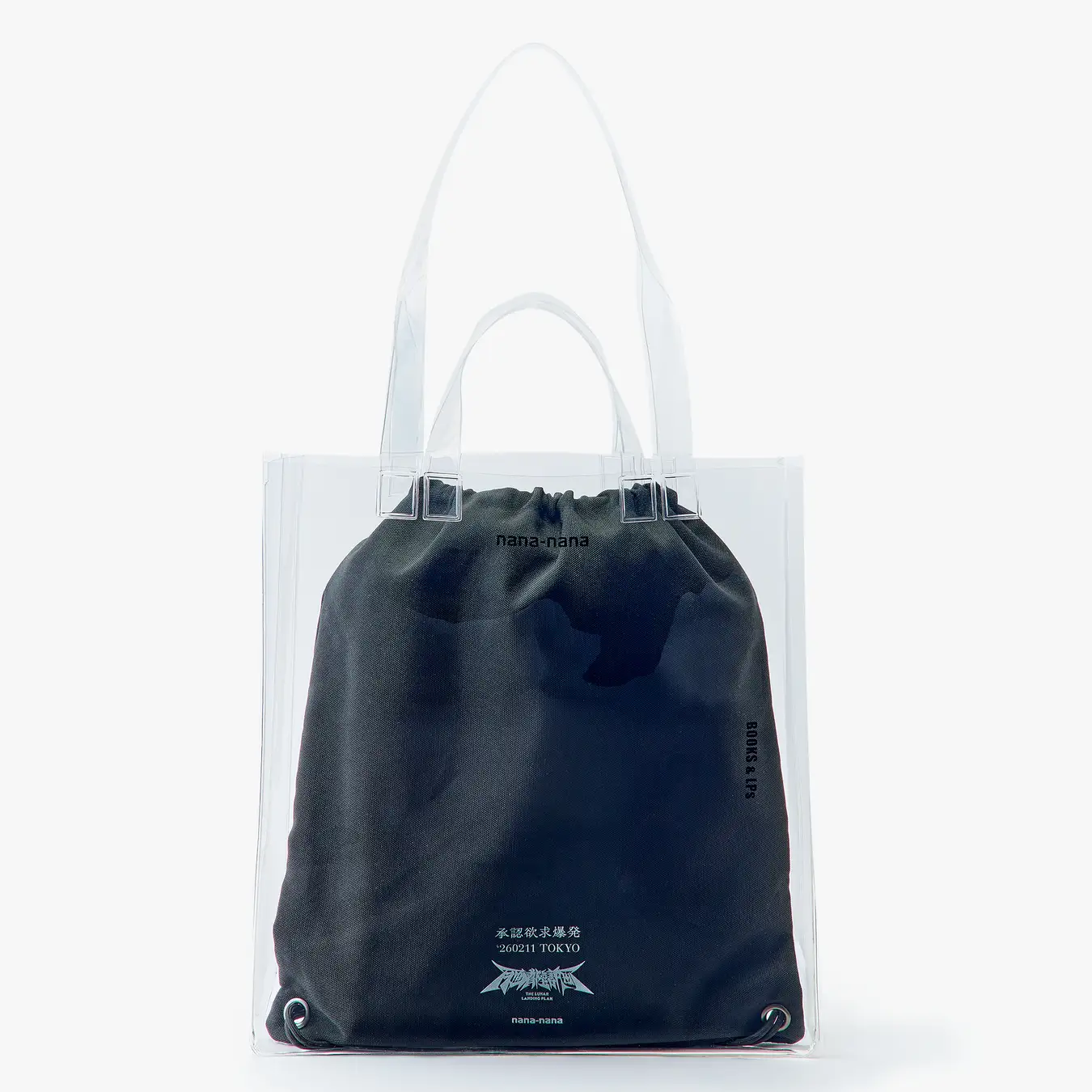 🌕 tuki. - tuki. x nana-nana - TPU tote knapsack / Black ♪︎