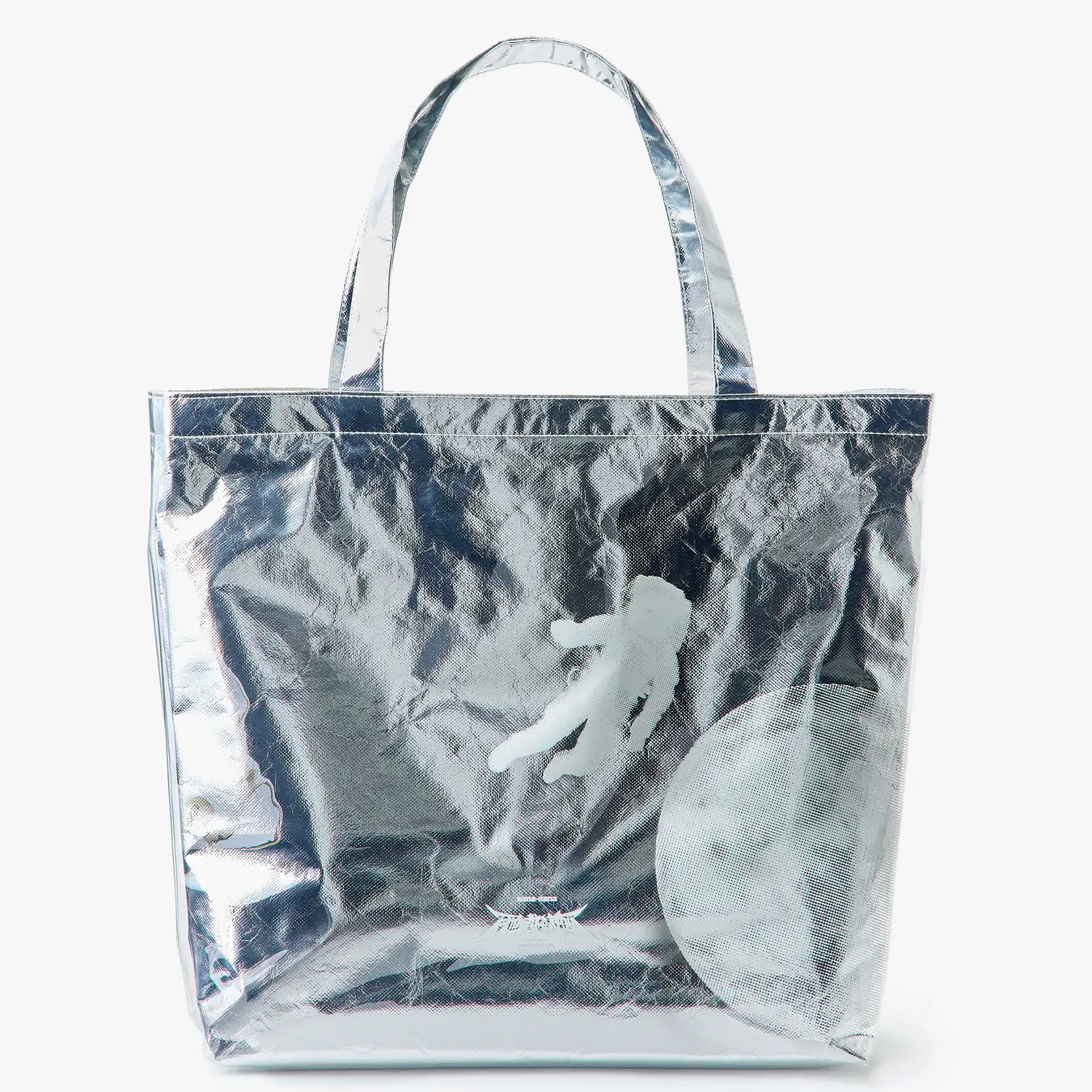 🌕 tuki. - tuki. x nana-nana - TPU NONWOVEN SHOPPING TOTE BAG / Silver ♪︎