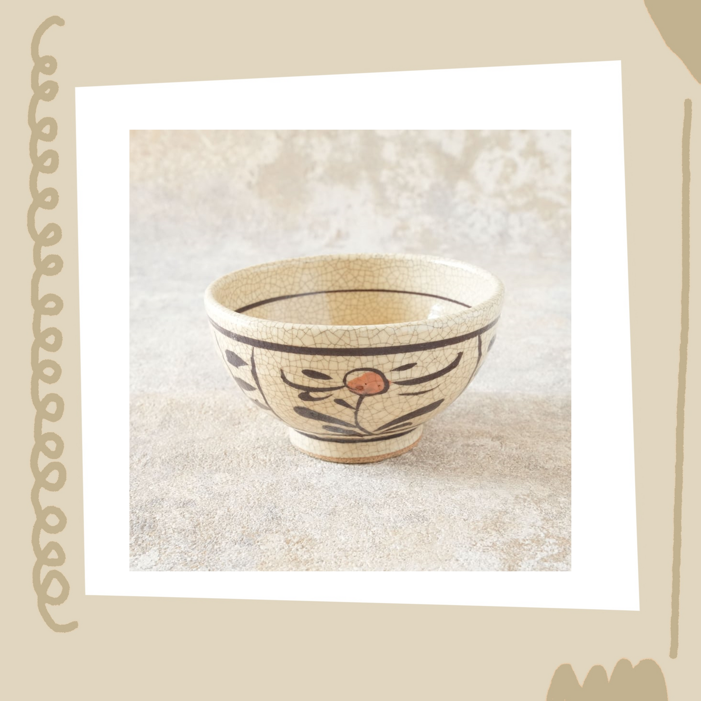 喜多窯霞仙 - 繪瀨戶 - 赤繪飯碗 ♪︎