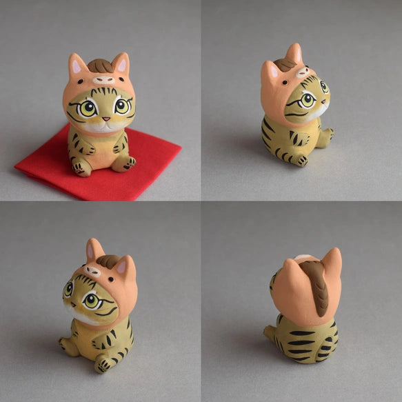 城南窯 - 新年手作2026 - 戴著午(馬)年帽子的貓 ♪︎