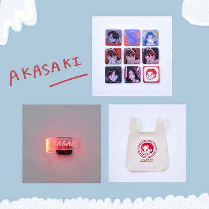 🟥 AKASAKI - REDONANCE-高校卒業式 - 隨機照片方形徽章/LED手環/手提袋 ♪︎