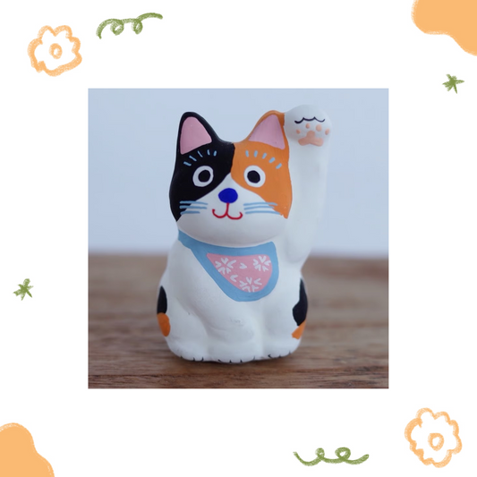 鎌倉張子 - 招財貓 - 幼貓 三花 (左手) ♪︎
