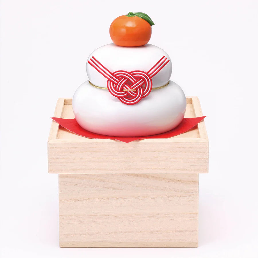 中外陶園– 藥師窯 - 干支擺飾 - 鏡餅裝飾 (大·附收納箱台座) ♪