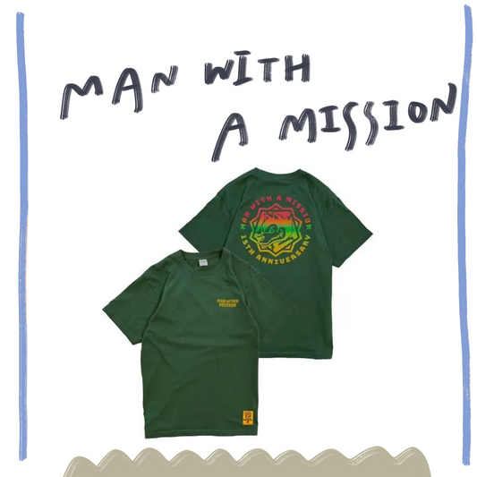 🐺 MAN WITH A MISSION - 15th Anniv - LOGO T-Shirt (ivy green) ♪︎