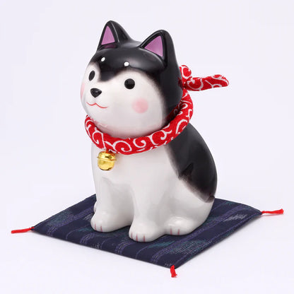 中外陶園– 藥師窯 - 狗勾日和坐姿柴犬 - 黑柴 (大) ♪