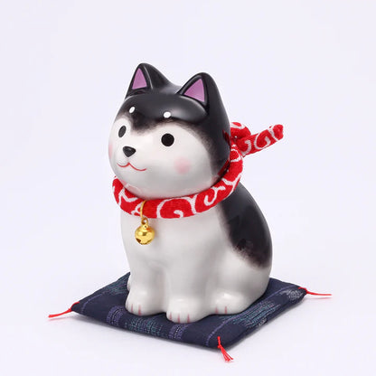中外陶園– 藥師窯 - 狗勾日和坐姿柴犬 - 黑柴 (小) ♪