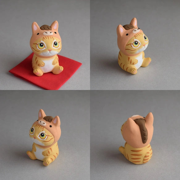 城南窯 - 新年手作2026 - 戴著午(馬)年帽子的貓 ♪︎