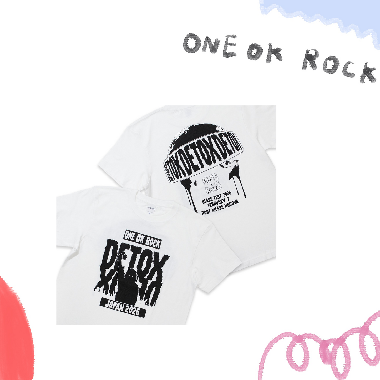 📽️ ONE OK ROCK - 2026 ONE OK ROCK (BLARE) - T-Shirt / WHITE ♪︎ - 【中期預購-4月中旬】
