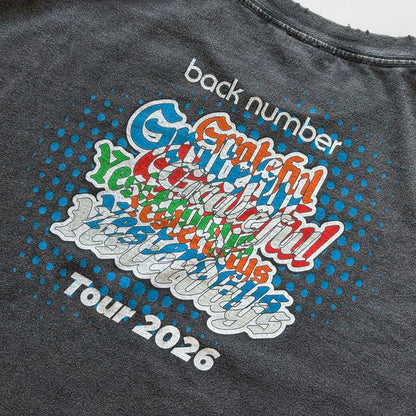 🌊 back number - Grateful Yesterdays Tour 2026 - 仿舊T-Shirt BLK ♪︎