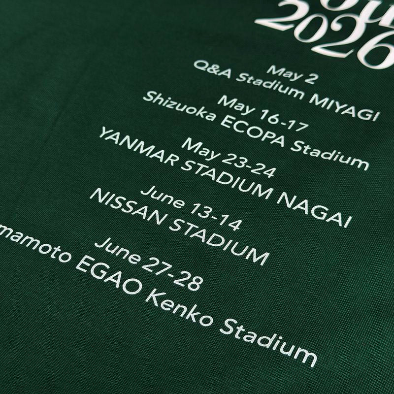 🌊 back number - Grateful Yesterdays Tour 2026 - Grateful Yesterdays Tour 2026 LOGO T-Shirt D.GRN ♪︎