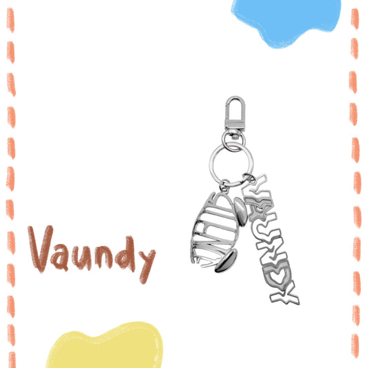 🍥 Vaundy - "SILENCE" - Metal Logo Keychain［Silver］ ♪︎