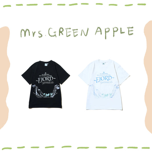 🍏 Mrs. GREEN APPLE - FJORD - LOGO短袖上衣(黑色/白色) ♪︎ - 【長期預購-10月上旬】
