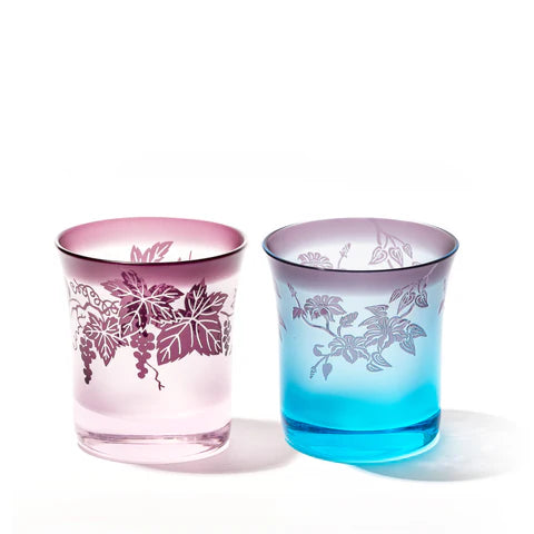 太武朗工房 - 雕刻 夢柄子 「葡萄・鐵線蓮」 - 酒杯組 (粉紫・藍紫款) ♪︎