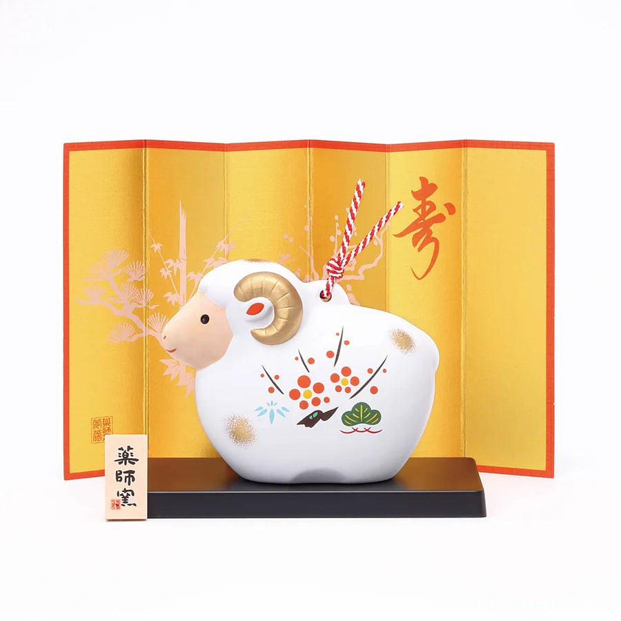 中外陶園– 藥師窯 - 干支擺飾 - 錦彩招福壽壽未(土鈴･大) ♪︎