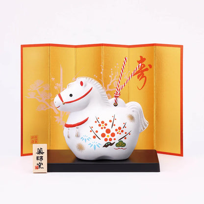 中外陶園– 藥師窯 - 干支擺飾 - 錦彩招福壽午 (土鈴·大) ♪