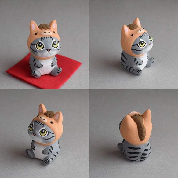 城南窯 - 新年手作2026 - 戴著午(馬)年帽子的貓 ♪︎