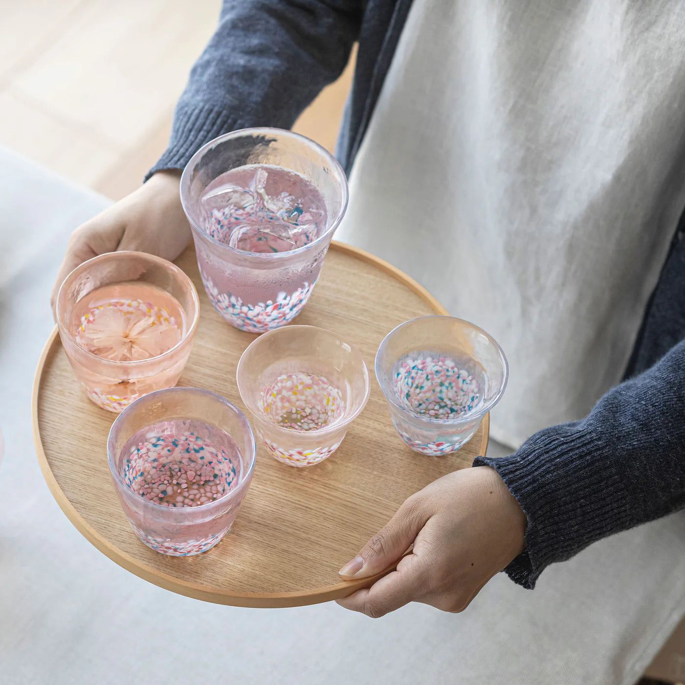 津輕玻璃 - SAKURA SAKURA - SAKURA日式酒杯組 油菜與藍天 ♪︎