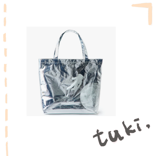 🌕 tuki. - tuki. x nana-nana - TPU NONWOVEN SHOPPING TOTE BAG / Silver ♪︎