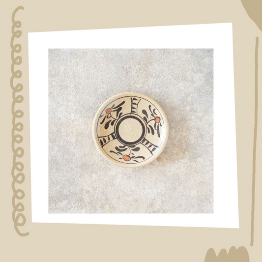 喜多窯霞仙 - 繪瀨戶 - 赤繪4寸盤 ♪︎