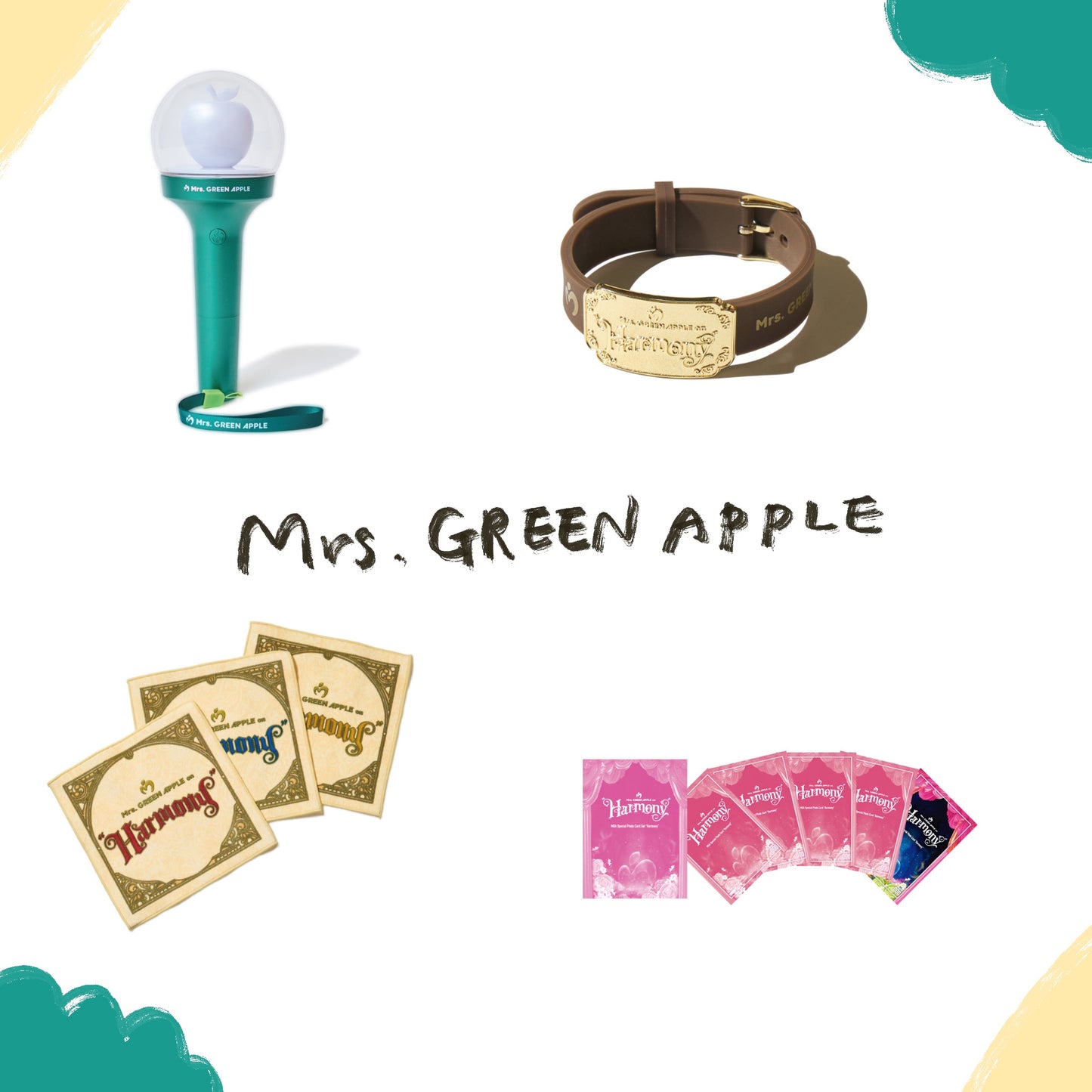 🍏 Mrs. GREEN APPLE - on “Harmony” Live Goods - 手燈/迷你毛巾組/成員小卡/手環 ♪︎