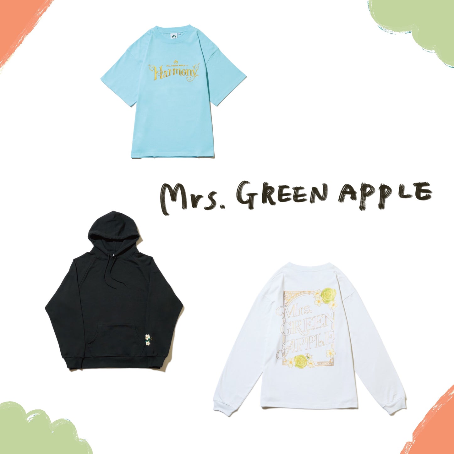 🍏 Mrs. GREEN APPLE - on “Harmony” Live Goods - 短袖上衣/長袖上衣/帽T ♪︎