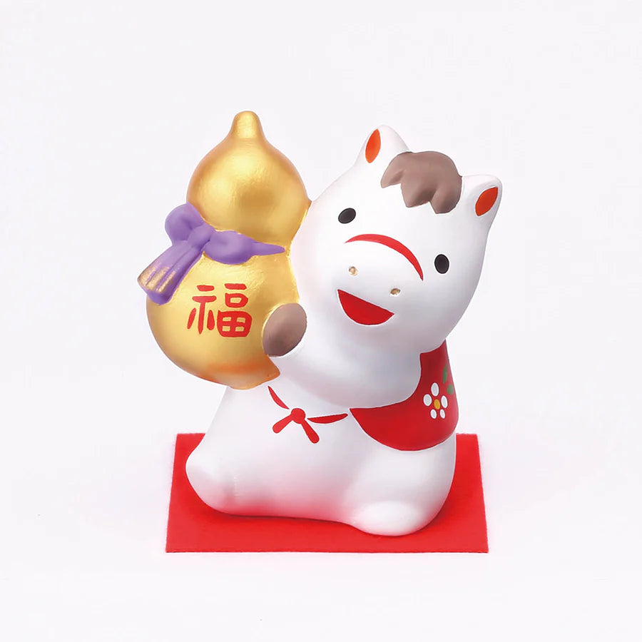 中外陶園– 藥師窯 - 干支擺飾 - 錦彩招福午 (葫蘆持) ♪