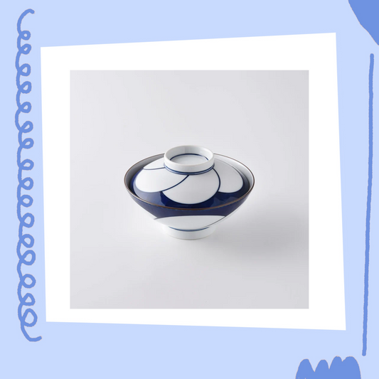 白山陶器 - 輪梅 - 茶泡飯碗 (附蓋) ♪︎