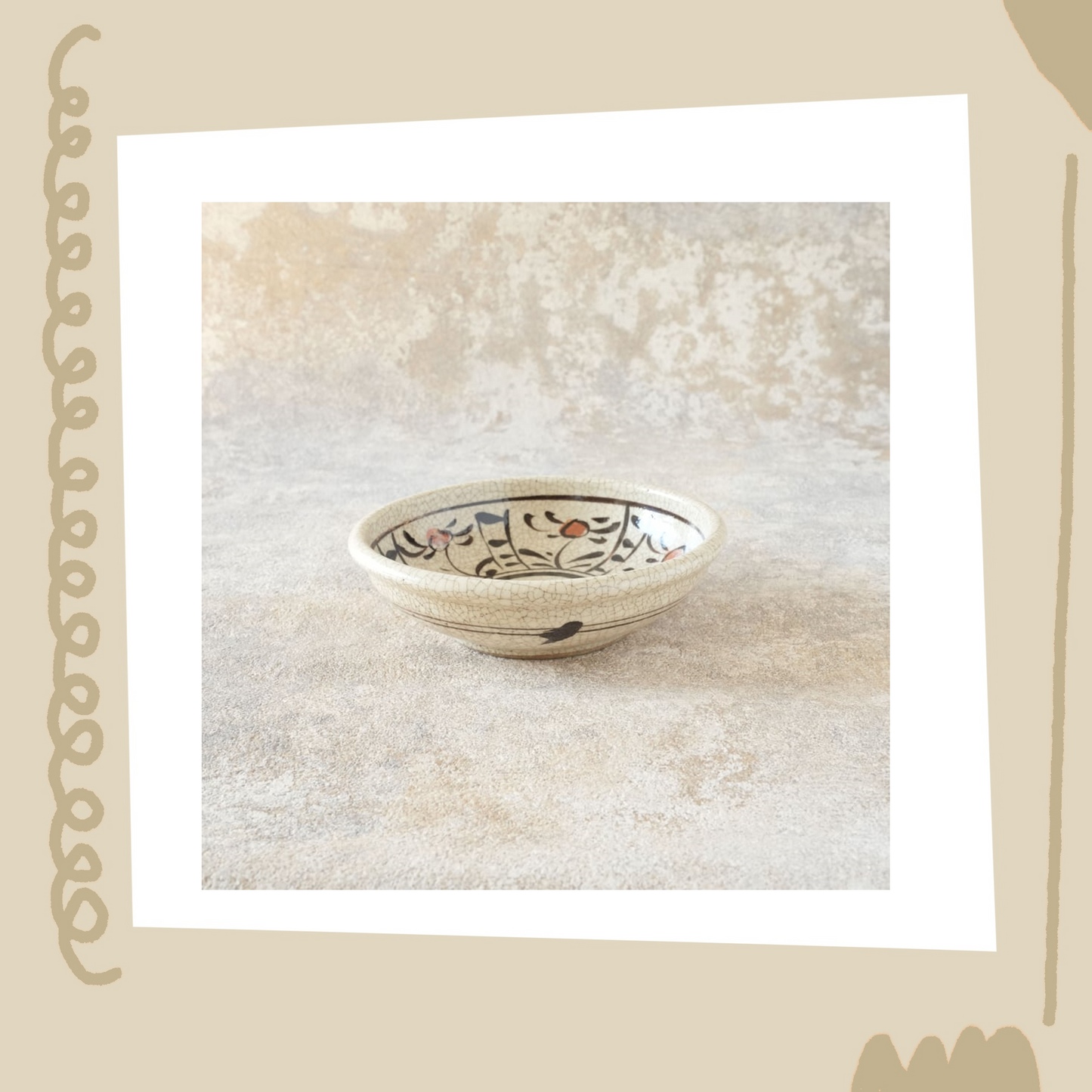 喜多窯霞仙 - 繪瀨戶 - 赤繪玉緣鉢5寸 ♪︎